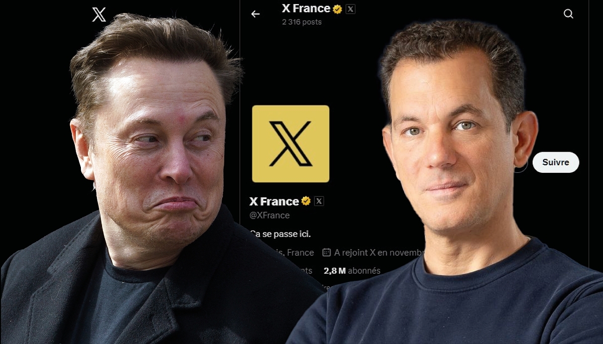 Le patron de X, Elon Musk, et celui d'Agorapulse, Emeric Ernoult.