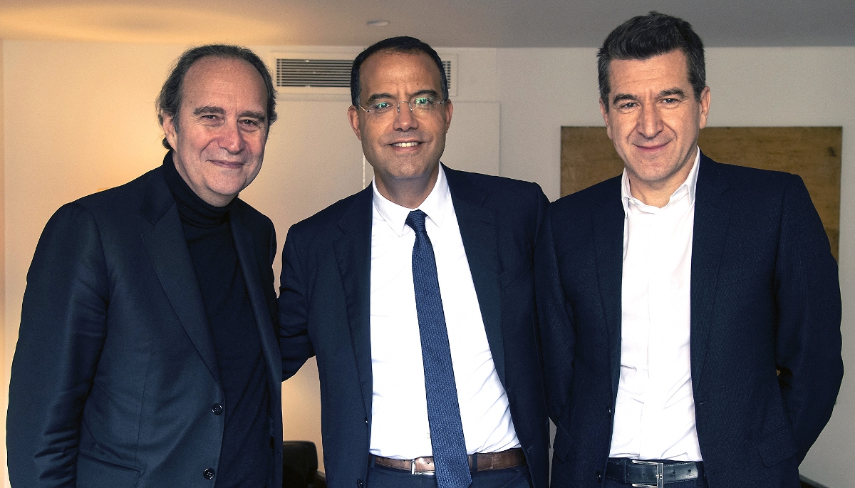 Xavier Niel, Moez-Alexandre Zouari et Matthieu Pigasse, le 31 mars 2022.