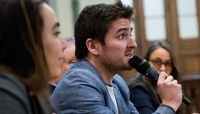 Vianney Orjebin, lors d'une réunion sur les transports en Île-de-France, le 25 janvier 2023, à Paris. 