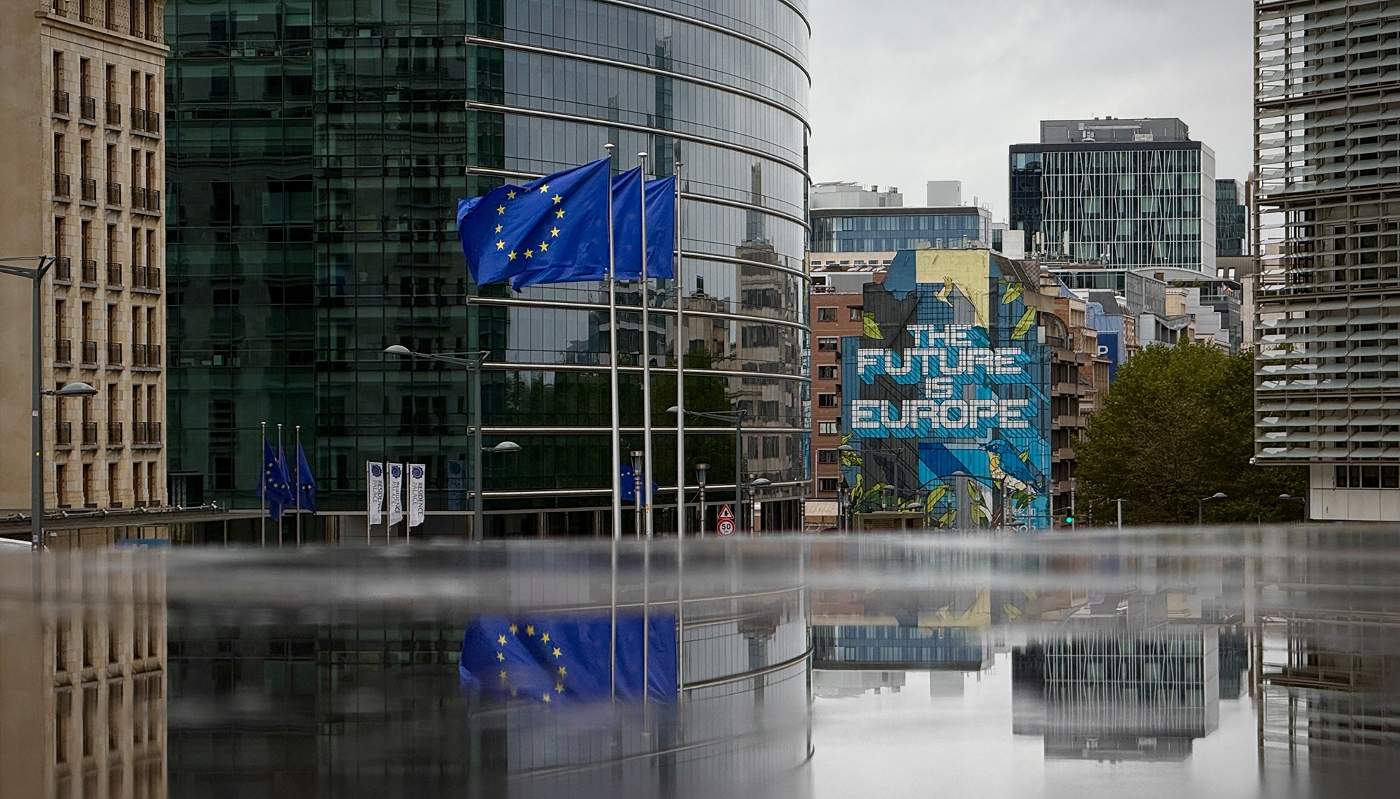 Vue des bâtiments du quartier européen à Bruxelles, le 30 septembre 2024.