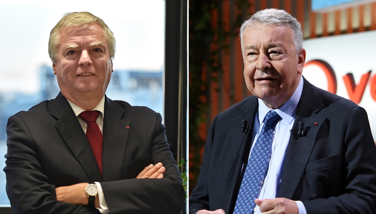 Jean-Luc Petithuguenin, PDG de Paprec, et Antoine Frérot, président de Veolia.