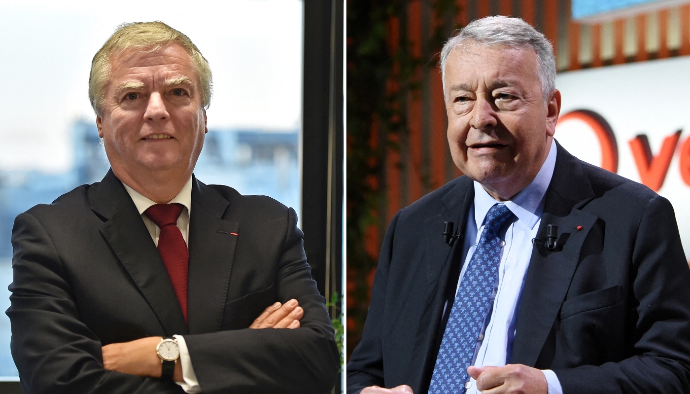 Jean-Luc Petithuguenin, PDG de Paprec, et Antoine Frérot, président de Veolia.