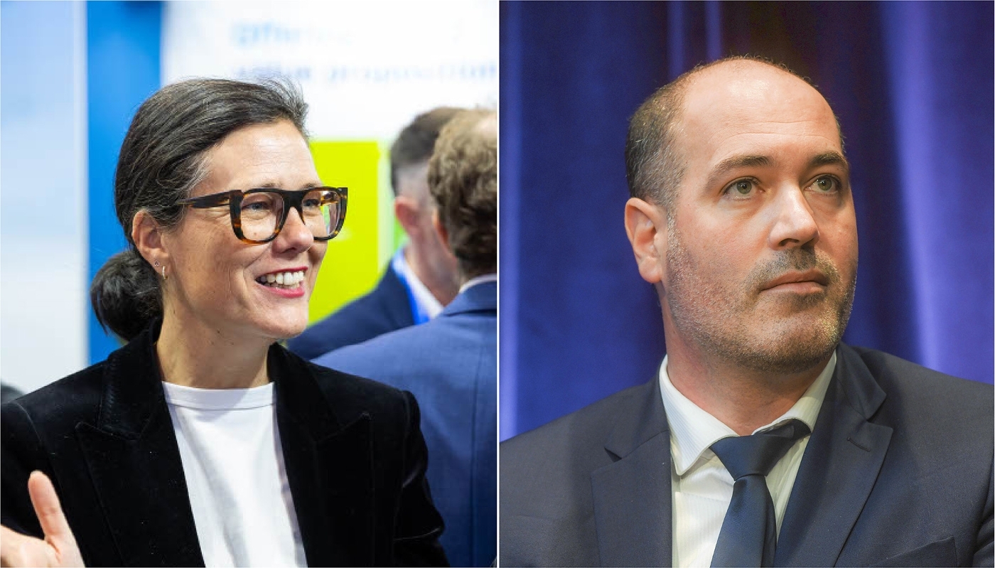 Anne Harvengt, PDG de Tractebel, et Sylvain Nizou, cofondateur, président et directeur du développement d' Hexana.