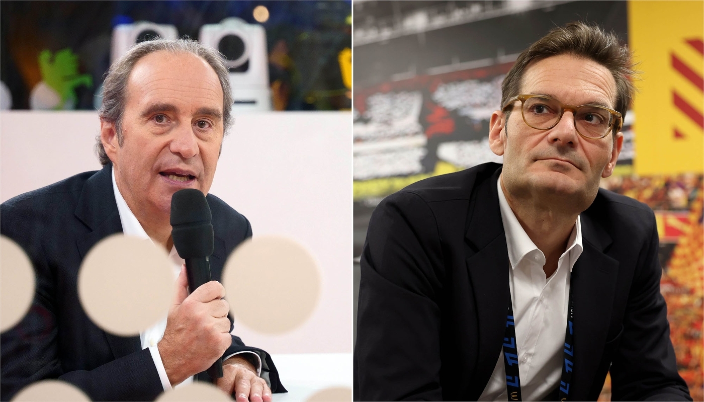 Xavier Niel, fondateur de Free et d'Iliad,  et Joseph Oughourlian, président de Prisa.