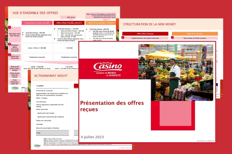 Le groupe Casino a publié sur son site internet un comparatif des deux offres de reprise qui lui ont été faites.