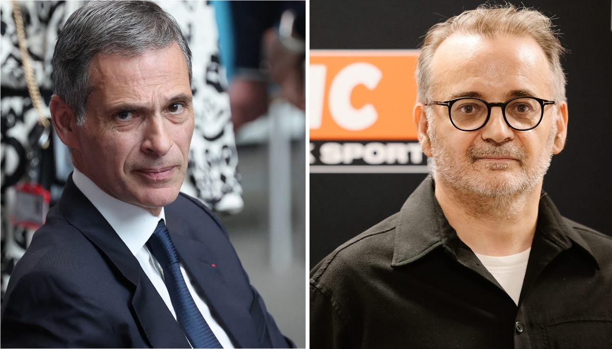Le PDG de CMA CGM, Rodolphe Saadé, et le directeur général de RMC Sport, Karim Nedjari.