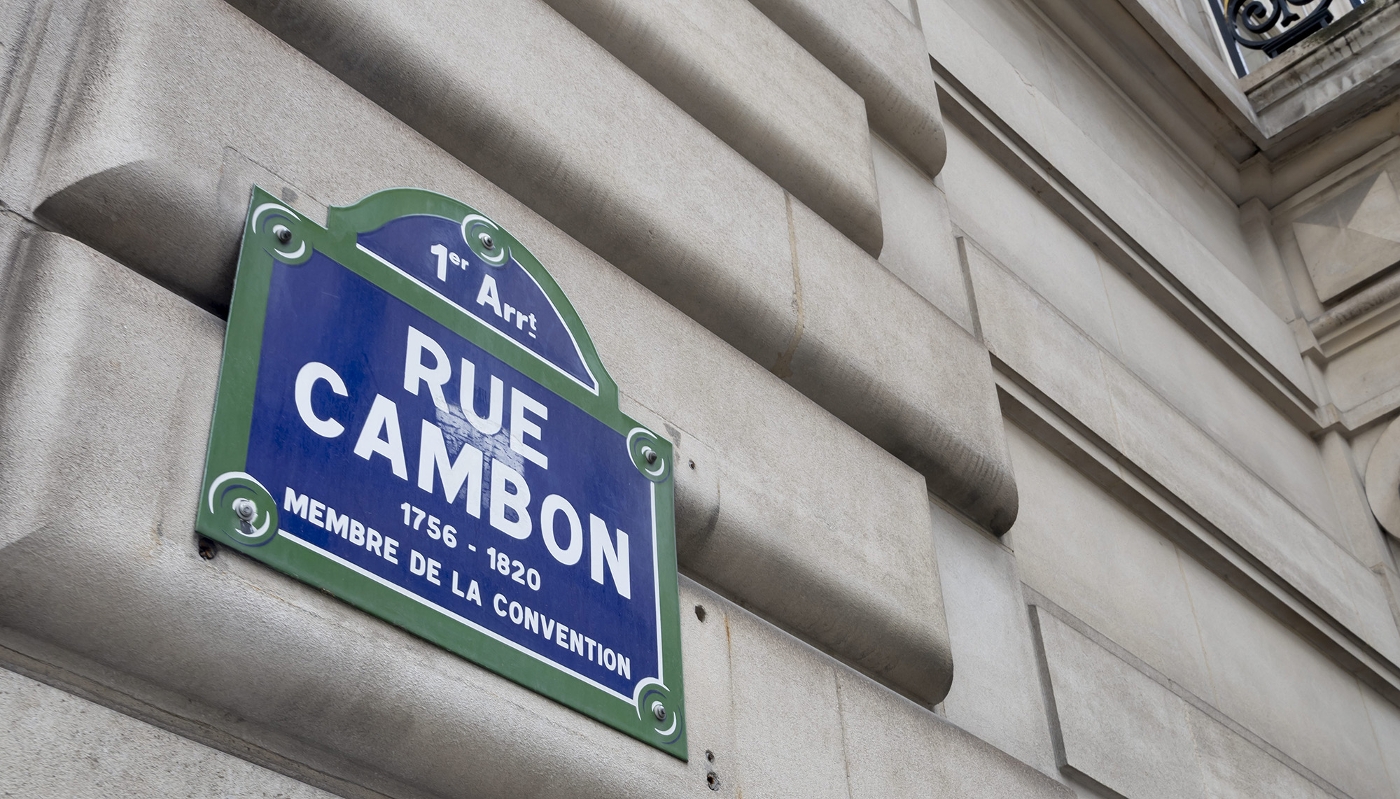 La rue Cambon, où se trouve la Cour des comptes, à Paris.