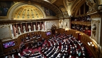 Vue de l'intérieur du Sénat le jour de l'élection du président du Sénat, au Palais du Luxembourg à Paris, le 1er octobre 2026.