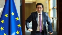 Le vice-président de la Commission européenne Stéphane Séjourné, à Bruxelles, le 22 avril 2026.