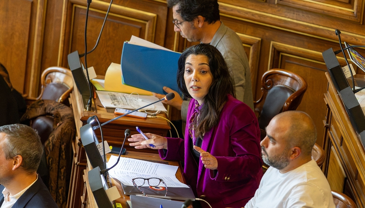 Sophia Chikirou, lors d'une séance du conseil municipal de Paris, à l'Hôtel de Ville, le 7 octobre 2026.