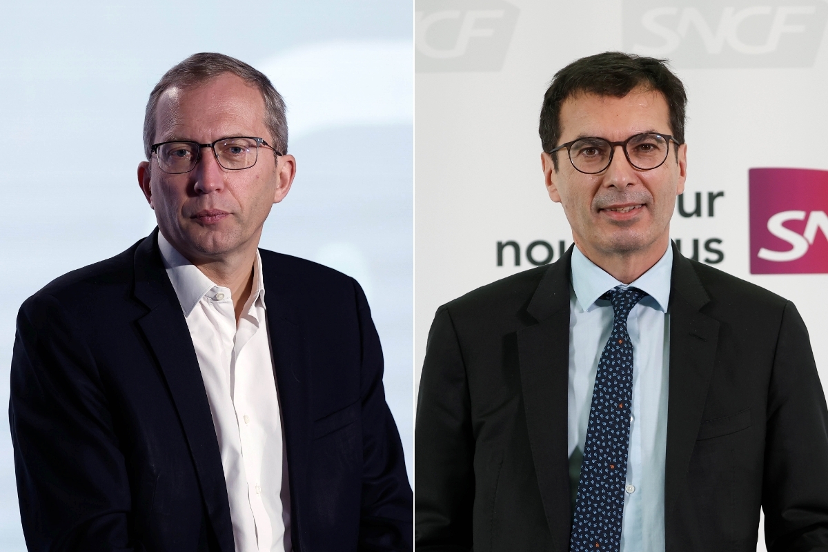 Henri Poupart-Lafarge, PDG d'Alstom, et Jean-Pierre Farandou, PDG de la SNCF.