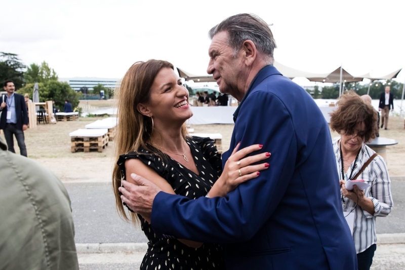 Jean-Marc Borello, le président du Groupe SOS, en compagnie de Marlène Schiappa, la nouvelle secrétaire d'Etat à l'économie sociale et solidaire.