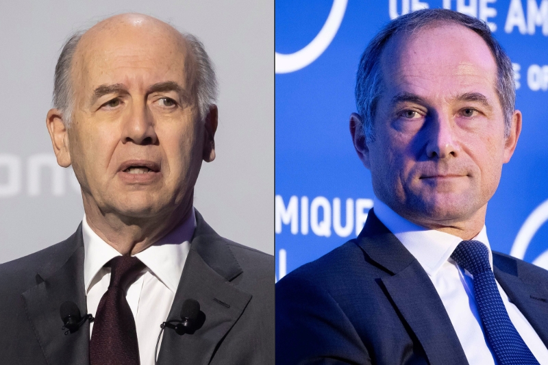 Le président de Sanofi Serge Weinberg et son successeur désigné, Frédéric Oudéa.