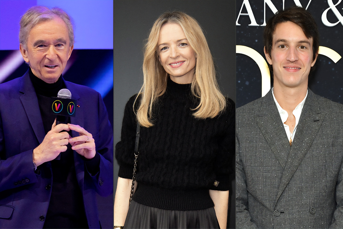 Bernard Arnault, PDG de LVMH ; Delphine Arnault, PDG de Dior et Alexandre Arnault, directeur exécutif produits et communication du joaillier Tiffany.