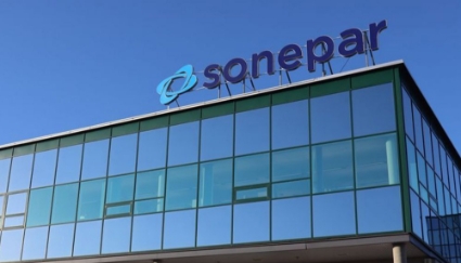 Vue du logo Sonepar. 