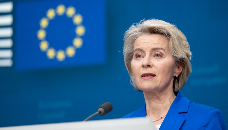 La présidente de la Commission européenne, Ursula von der Leyen, à Bruxelles, le 15 décembre 2023.