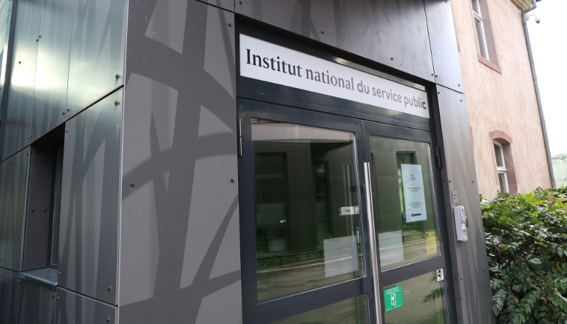 L'entrée de l'Institut national du service public (ex-ENA), à Strasbourg.
