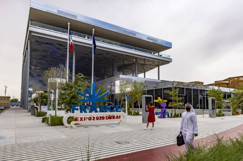 La structure du pavillon France lors de l'exposition universelle à Dubaï, ici en octobre 2021.
