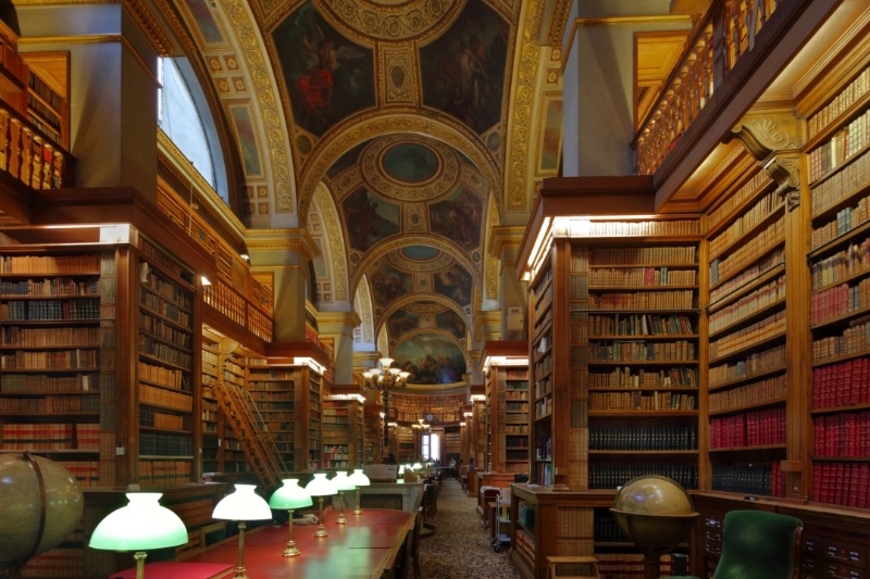 Les plafonds de la bibliothèque de l'Assemblée nationale, peints par Eugène Delacroix, ici photographiés en 2020.