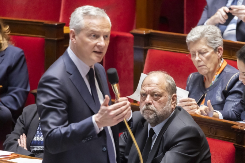 Bruno Le Maire, Eric Dupond-Moretti, à l'Assemblée nationale en mars 2023.