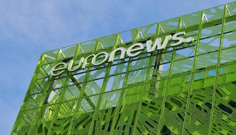 Le logo de la chaîne paneuropéenne Euronews.