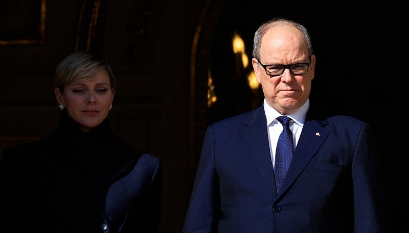 Albert et Charlène de Monaco, lors des célébrations de la Saint-Dévote, en janvier 2024.
