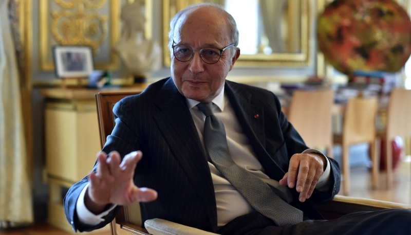 Laurent Fabius, dans son bureau du Conseil constitutionnel, en novembre 2023.