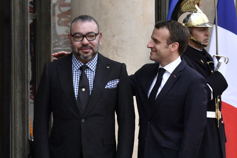 Le roi du Maroc Mohammed VI et le président français Emmanuel Macron en avril 2018.