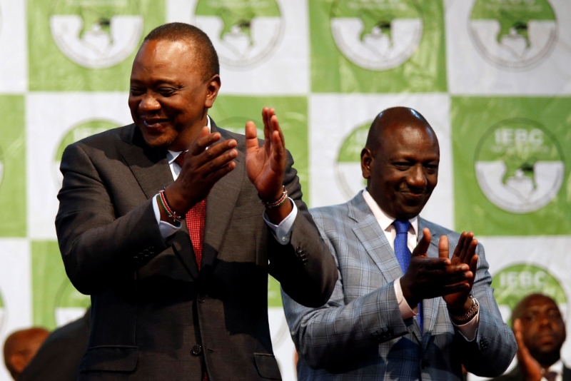 Le chef de l'Etat Uhuru Kenyatta et le vice-président William Ruto.