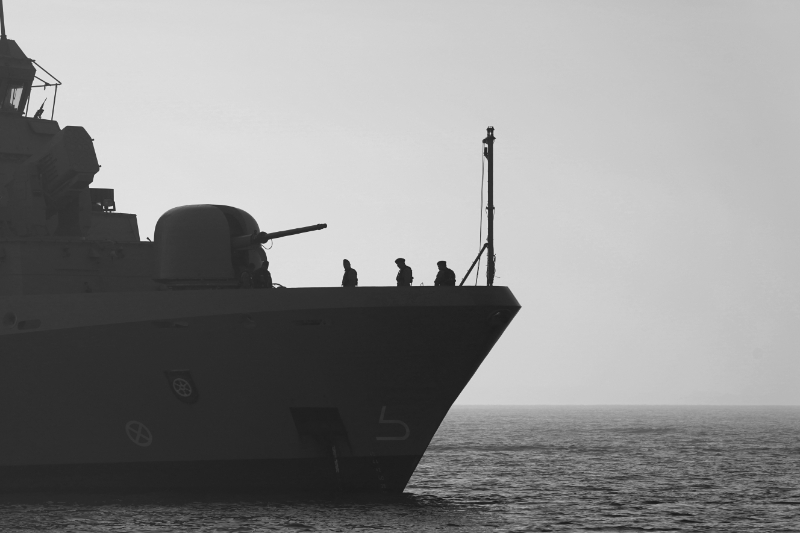 Une corvette allemande durant les manœuvres militaires de l'exercice de l'OTAN, BALTOPS, en mer Baltique, le 17 juin 2022.