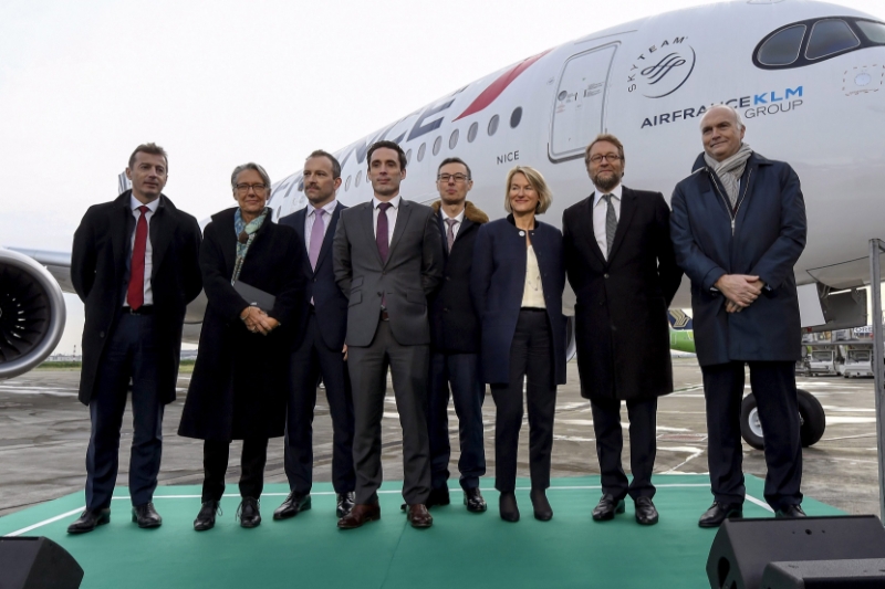 Le lancement en janvier 2020 de l'AMI 'biocarburants' avait notamment réuni : Guillaume Faury, PDG d'Airbus ; Elisabeth Borne, Jean-Baptiste Djebbari, Stéphane Cueille (Safran) et Anne Rigail, DG d'Air France.