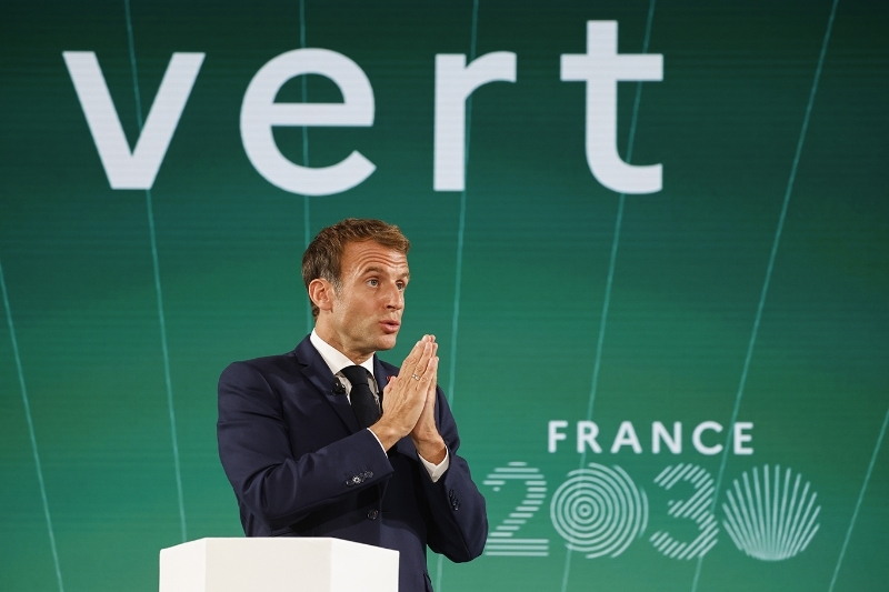 Le président Emmanuel Macron au cours de la présentation du plan France 2030.