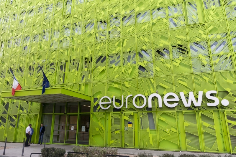 Le siège de la chaîne d'information Euronews, à Lyon, devrait être mis en vente. Ici le 24 octobre 2022.