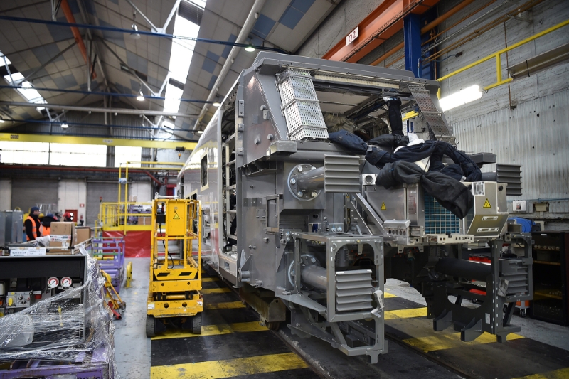 L'usine de construction de voitures de train de Bombardier, à Crespin (Nord).