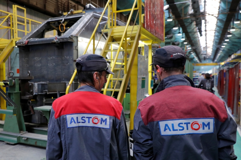L'usine d'Alstom de Belfort, spécialisée dans les locomotives et les motrices de TGV.